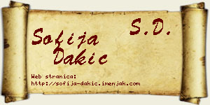 Sofija Dakić vizit kartica